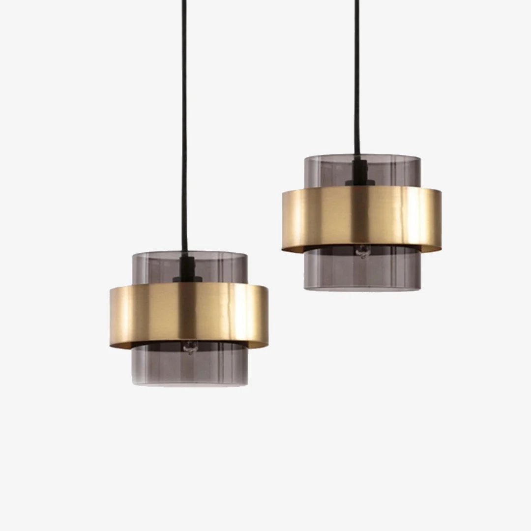 Dependable Smoked Glass Brass Pendant Light World-Class