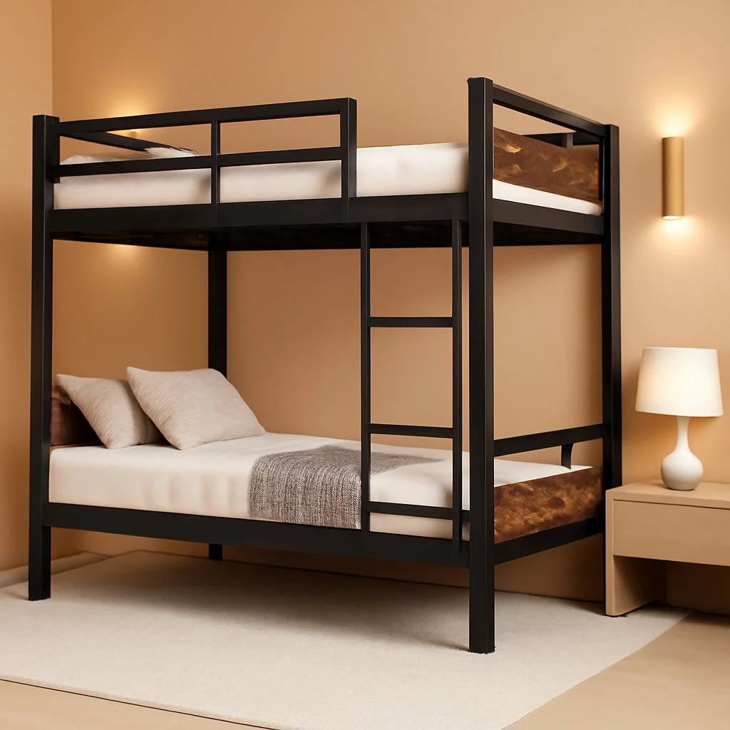 Fast Twin Over Twin Metallic Bunk Bed Vintage Rustic Brown Artisan
