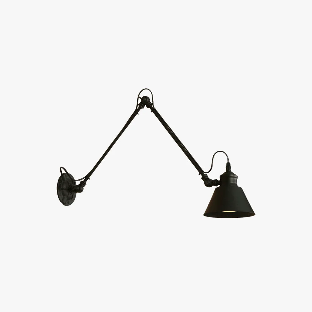 Premium Material Brady Konische schwarze verstellbare Wandleuchte Metall 10 20 30CM Lang Reliable