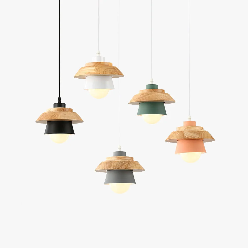 Smooth Zaid Pendelleuchte Stein Holz 6 Farben Natural