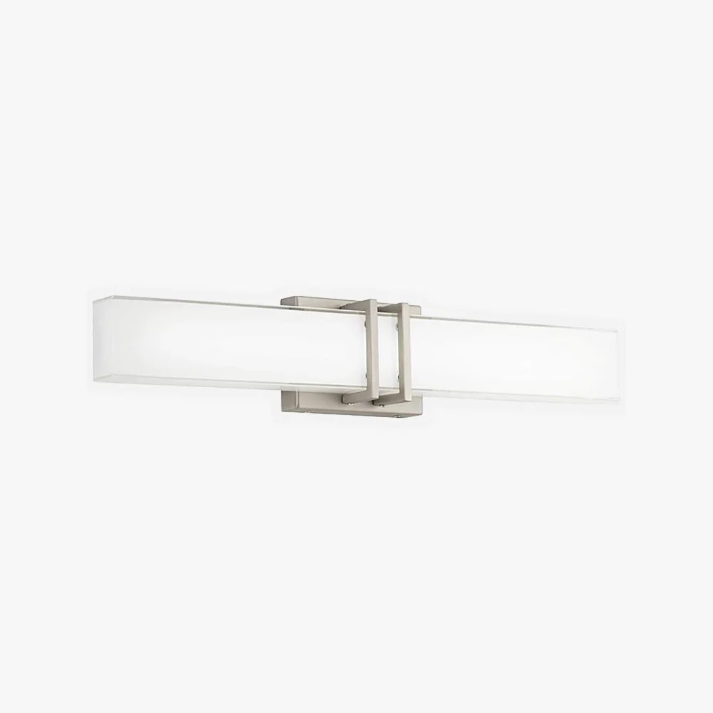 Smooth Leigh Nickel Spiegelfront Waschtisch-Wandleuchte 60CM Lang Carefully Designed