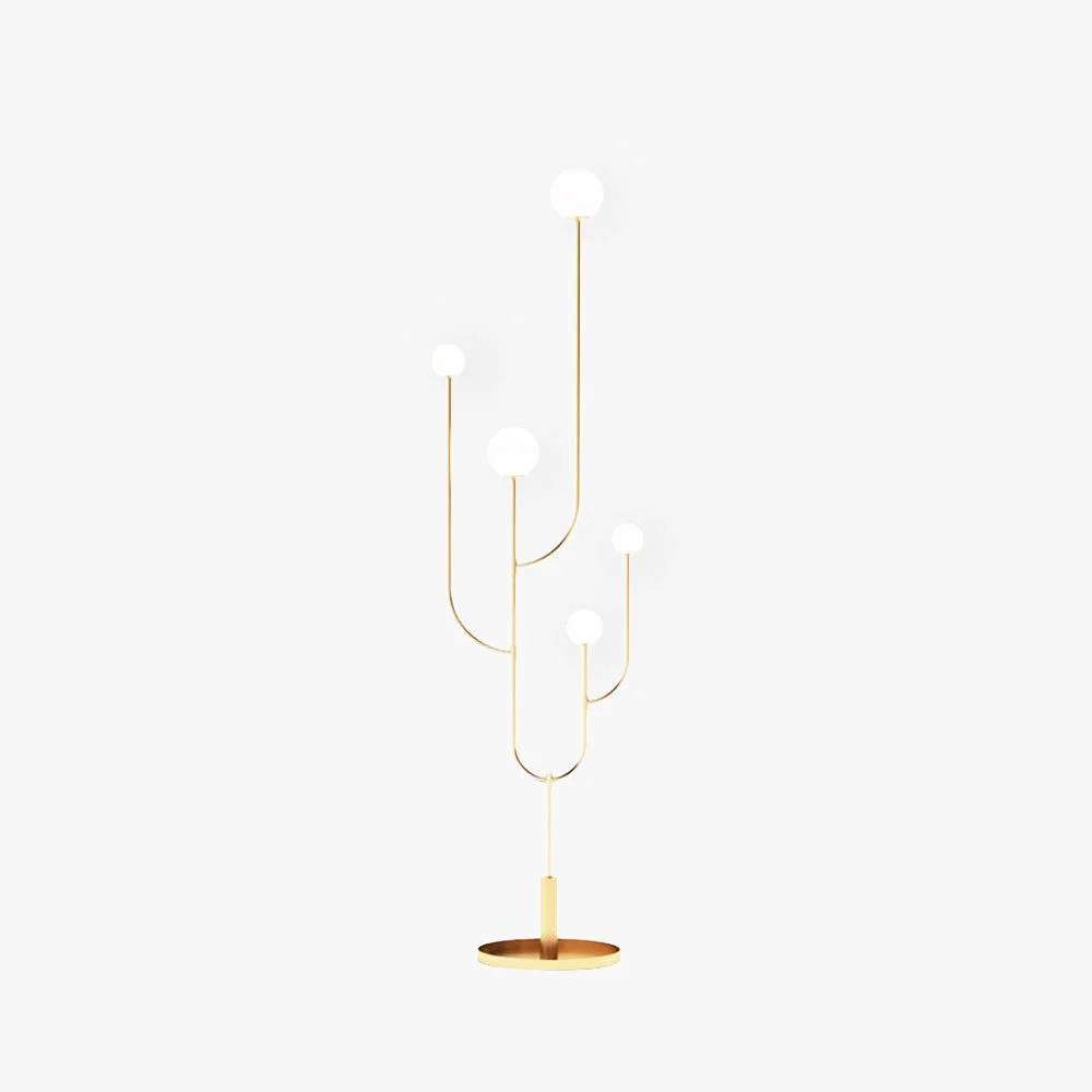 Prestigious Valentina Kaktus Stehlampe Messing Glas 180CM Lang Excellent