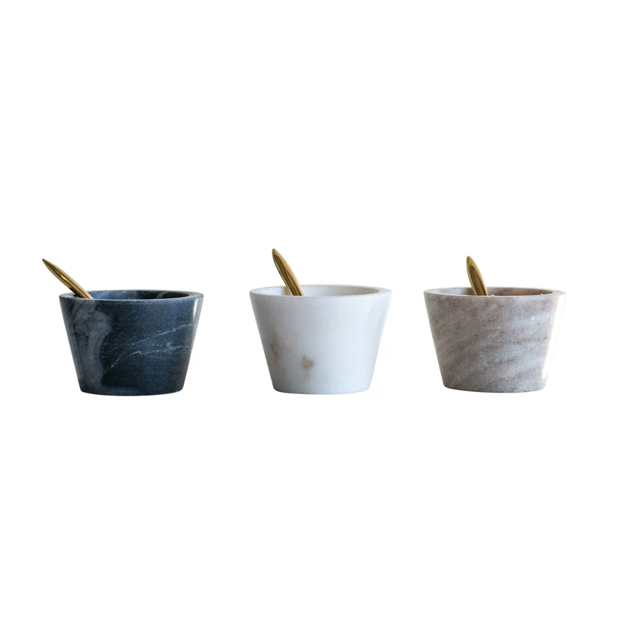 Casual Marble Bowl with Spoon Trendy