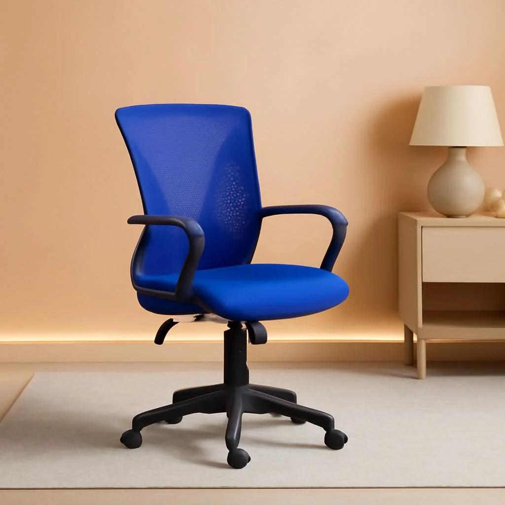 Modern Ergonomic Blue Office Chair With Adjustable Armrests Refined