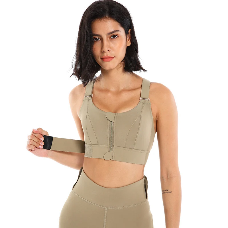 First-Class Women's High-Support Zipper Sports Bra – Shockproof Yoga Running Top Selected