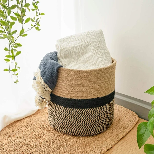Superior Foldable Woven Storage Basket Easy-to-Use