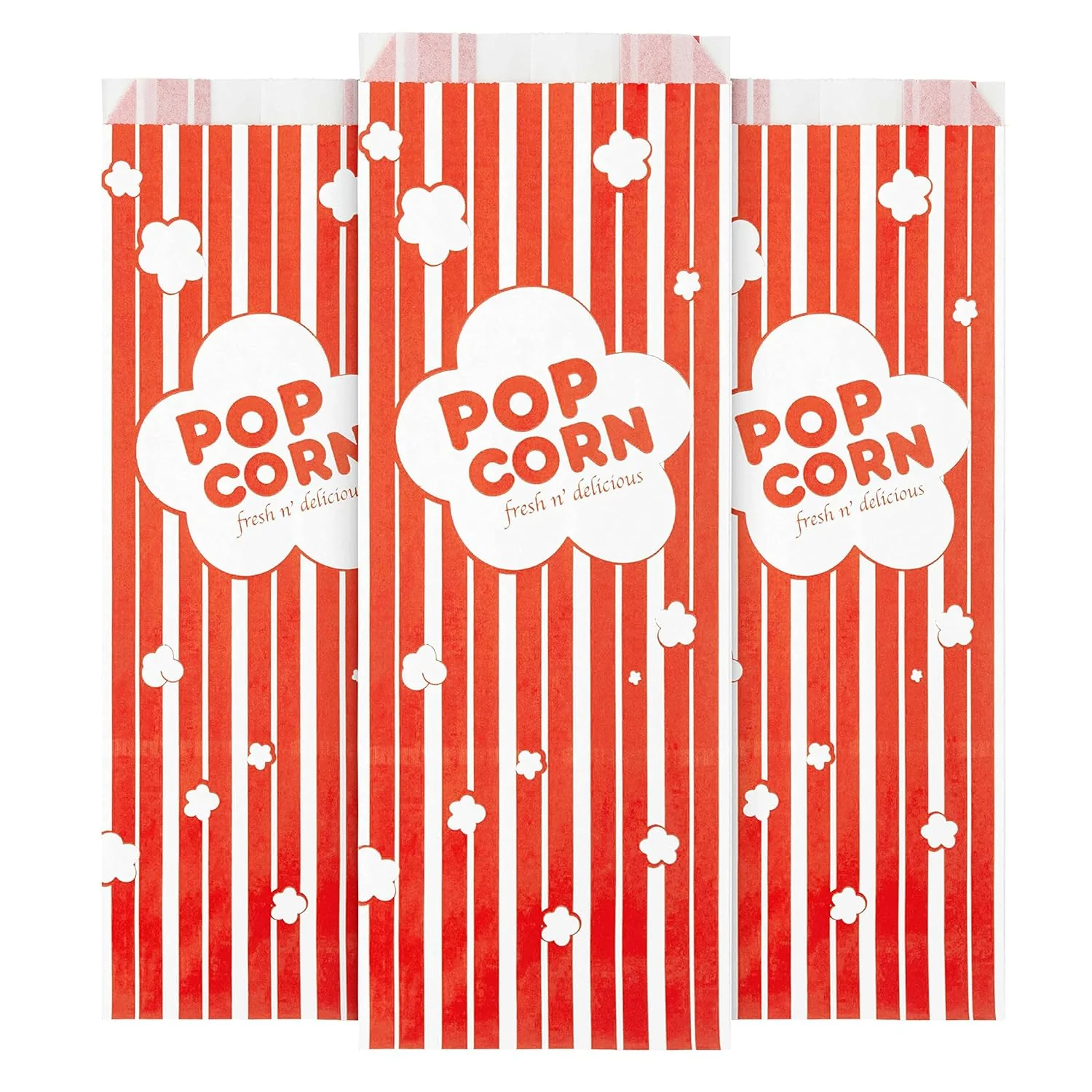 Responsible 2 oz Paper Popcorn Bags Large Red White Pop-corn Bag Disposable Selected