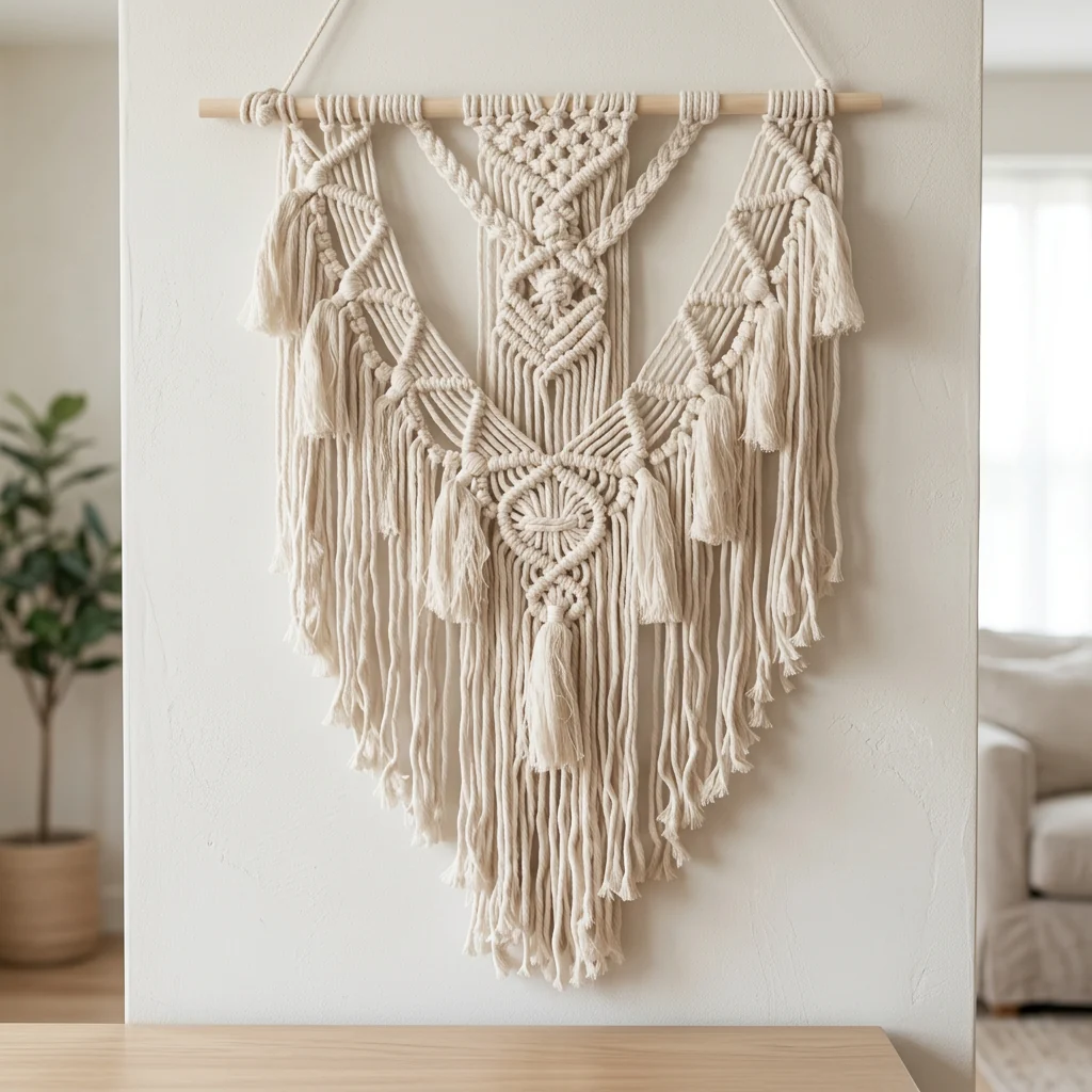 Breathable Handwoven Macrame Wall Hanging Boho Cotton Decor World-Class