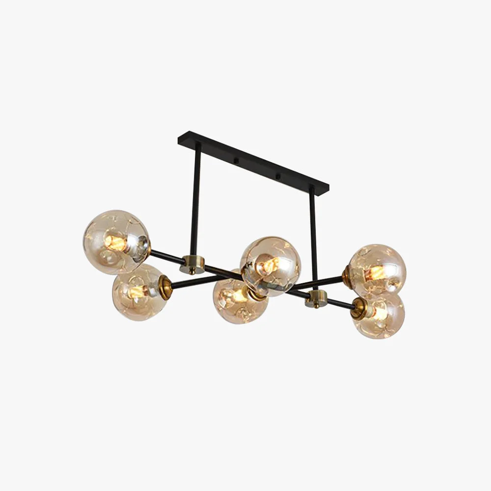 Recyclable Valentina Glas Schwarze Pendellampe 6-flammig Official