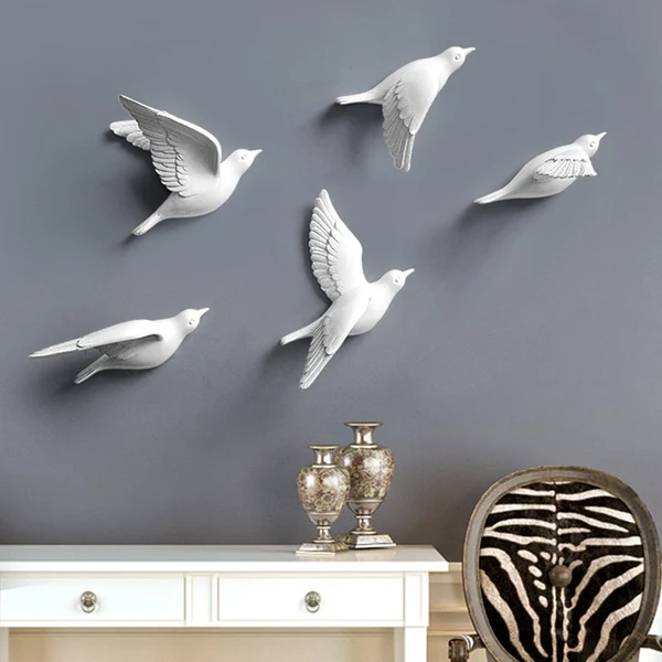 Solid 3D Flying Birds Wall Decor Trendy