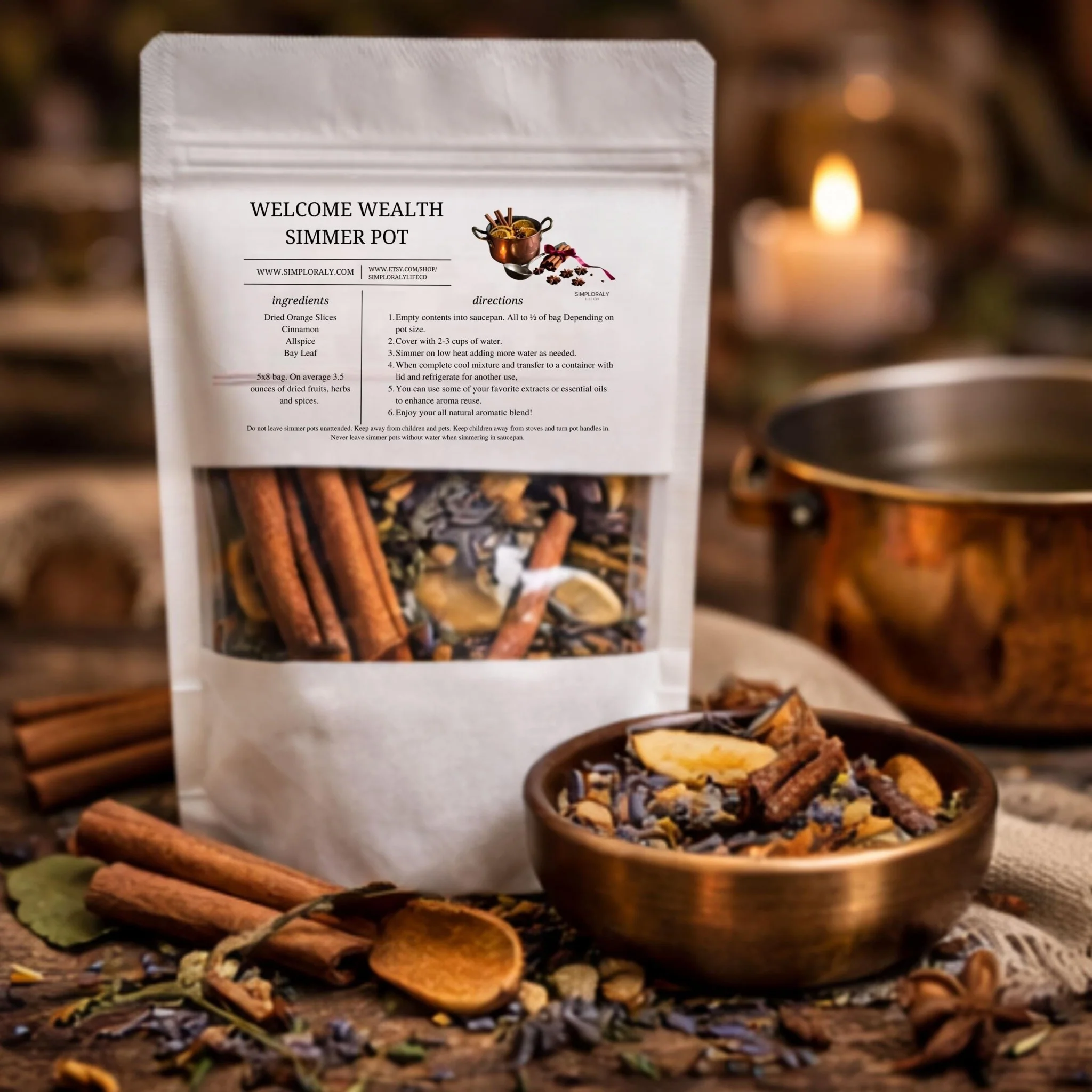 Fast Welcome Wealth Simmer Pot Blend Abundance Home Ritual Herbal Prosperity Stovetop Potpourri High-End