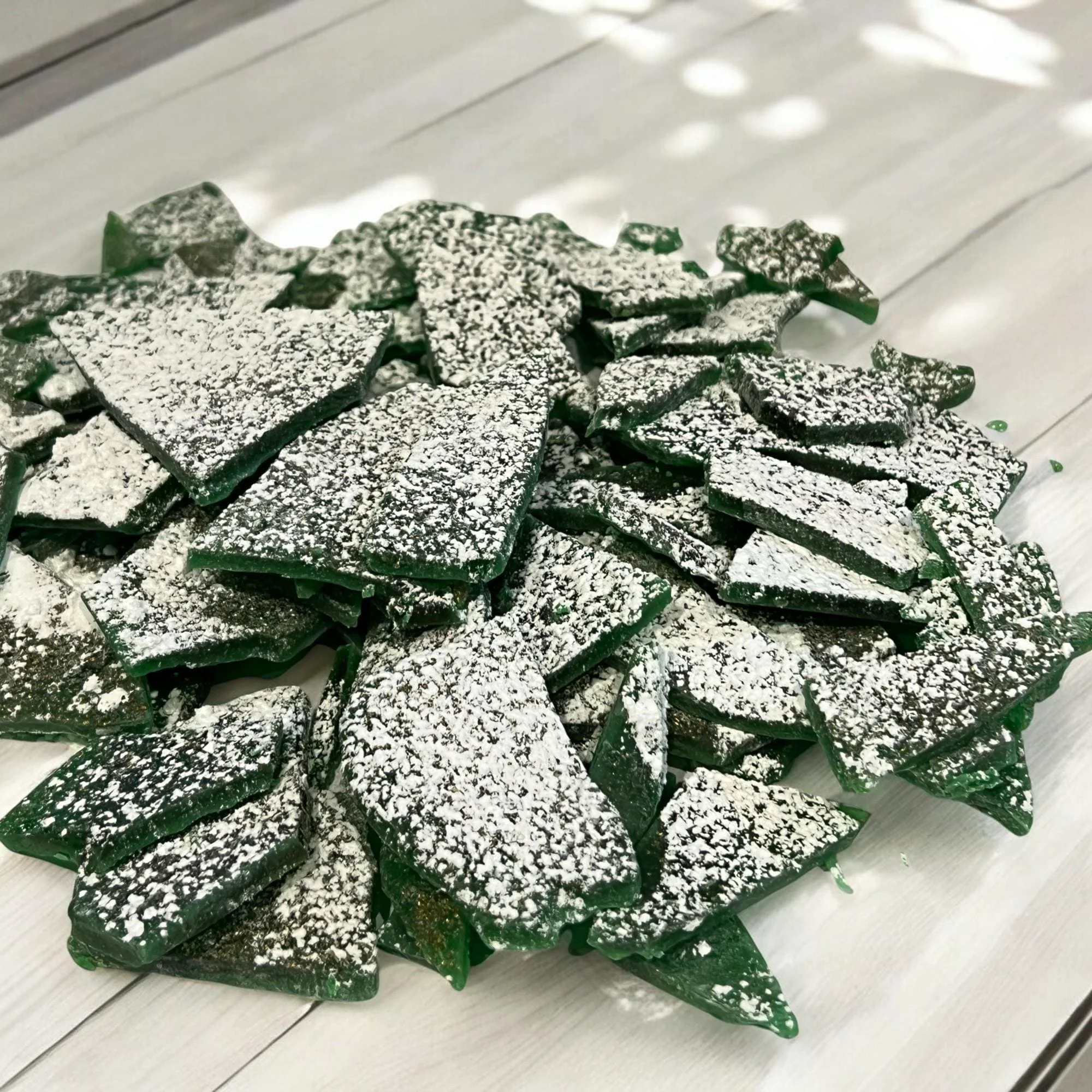 Organic Old Fashioned Hard Tack Candy Handmade Broken Sea Glass Topping Nostalgic Rock Candy Lightweight