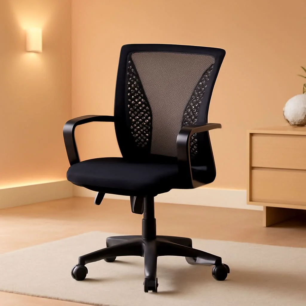 Secure Ergonomic Mesh Office Chair With Adjustable Lumbar Black Elite
