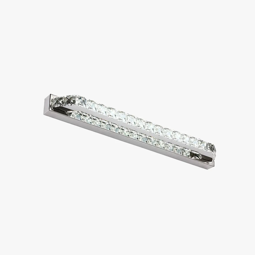 High-Grade Kristy Rechteckige Spiegelfront Waschtisch-Wandleuchte Kristall Metall 40CM Lang Lightweight