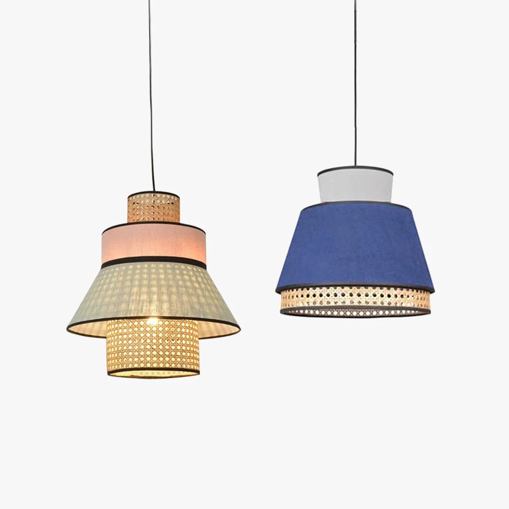 High-Grade Ritta Rattan Pendelleuchte 2 Stil ∅40 50cm Organic