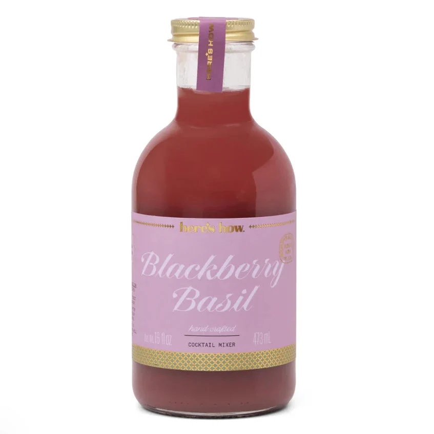 Expertly Made Blackberry Basil Handcrafted Cocktail Mixer 16 oz Original Design