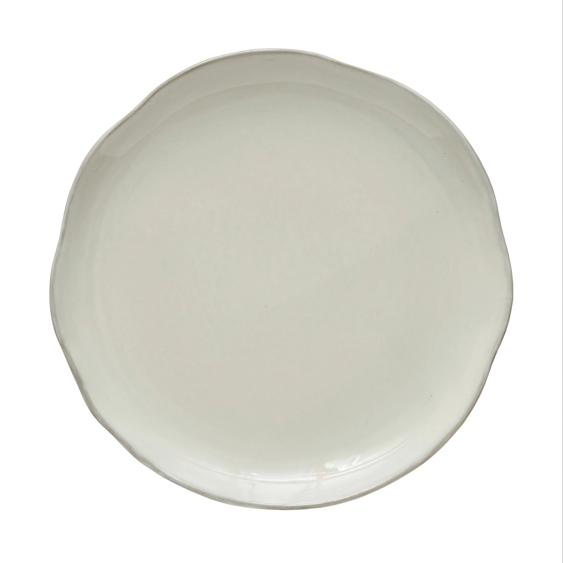 Minimalist Stoneware Scalloped Plate - Reactive Glaze Casual