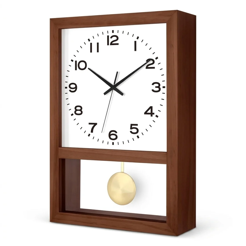 Smart Japanese Pendulum Wall Clock Built-in Radio Silent Optimized