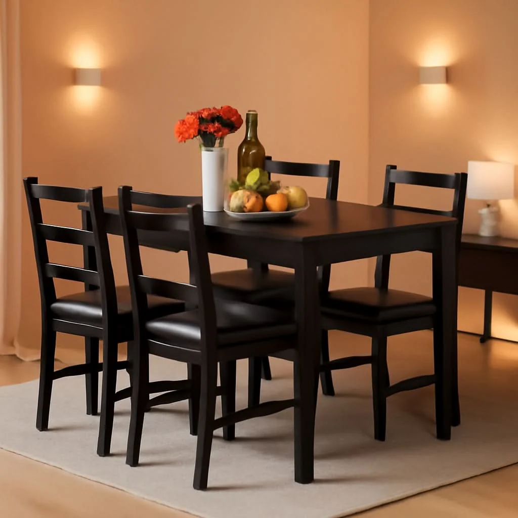 Fast Brown Premium Luxurious Solid Wood Dining Table For Four Excellent