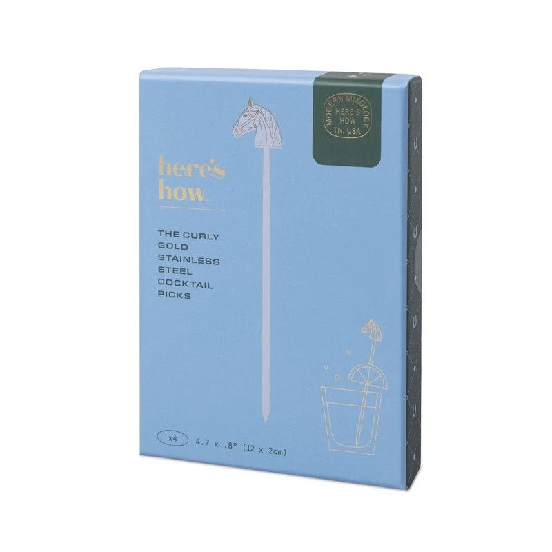 Fast The Curly Equestrian Cocktail Picks Set of 4 Relaxed