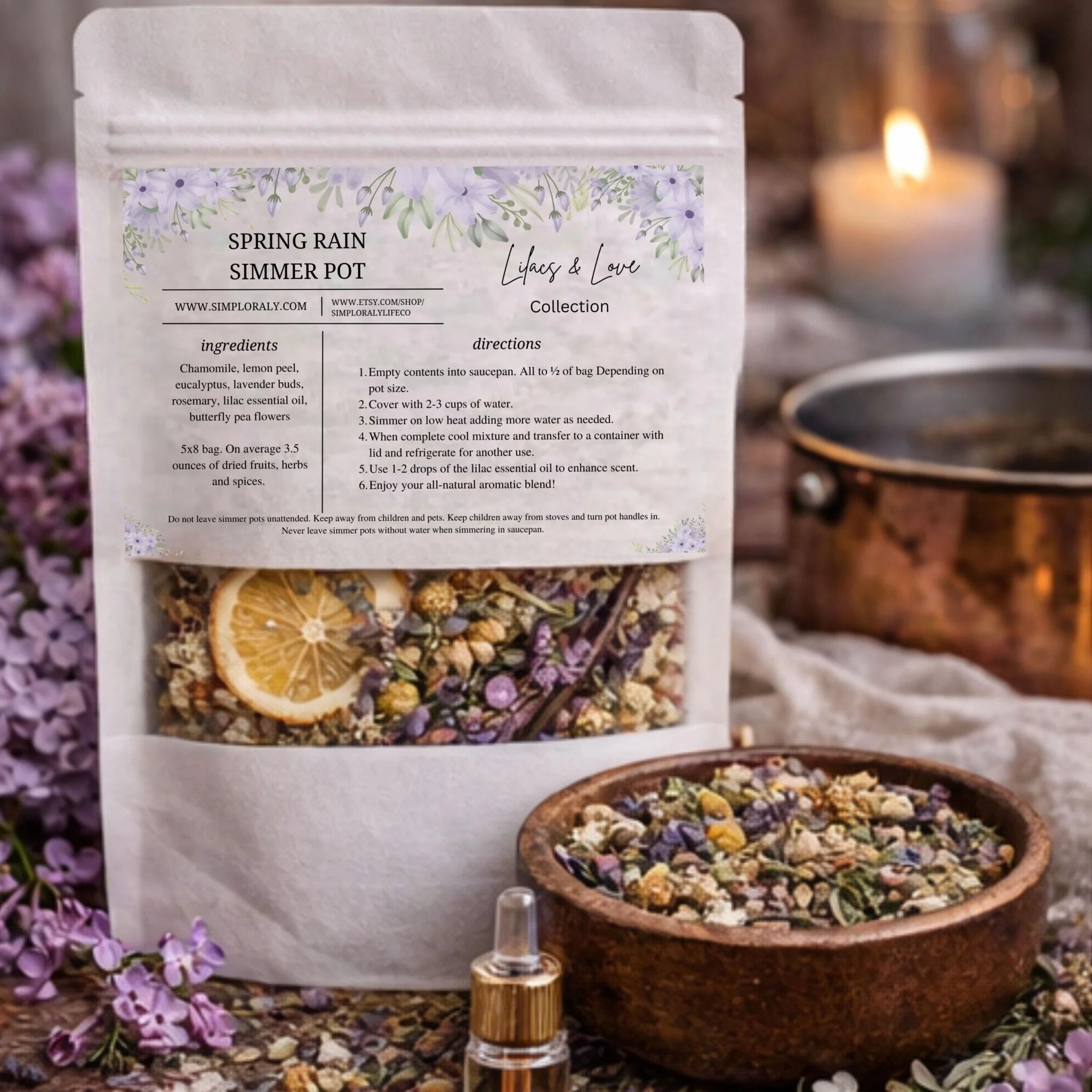 Innovative Lilacs and Love Spring Rain Simmer Pot Lemon Lavender Stovetop Potpourri Fresh Home Fragrance Trendy