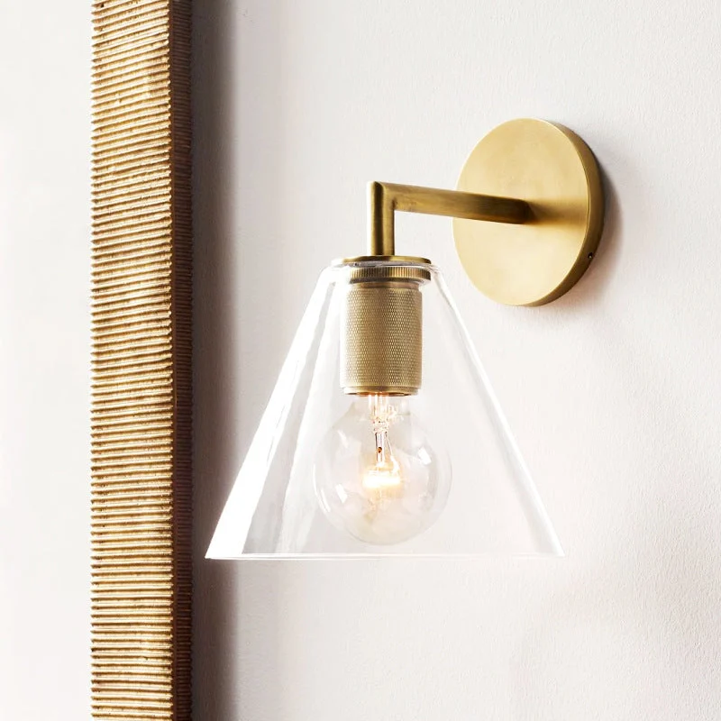 Responsible Armed Retro Brass Wall Sconce Expertly Made