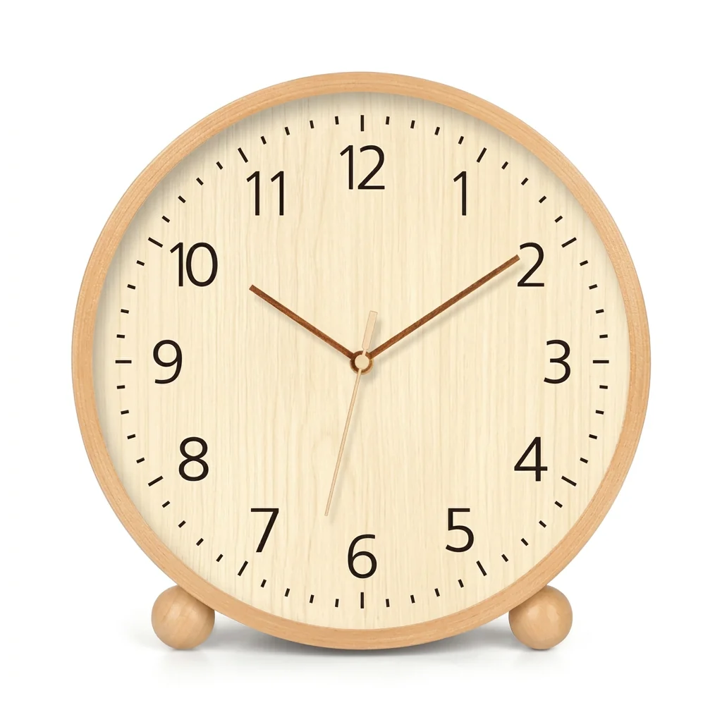 Traditional Solid Wood Pendulum Desk Clock Rustic Log Silent Premium Material