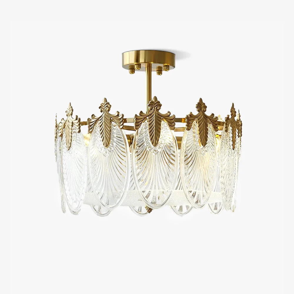 Dependable Vintage Glass Leaf Round Chandelier Specialty