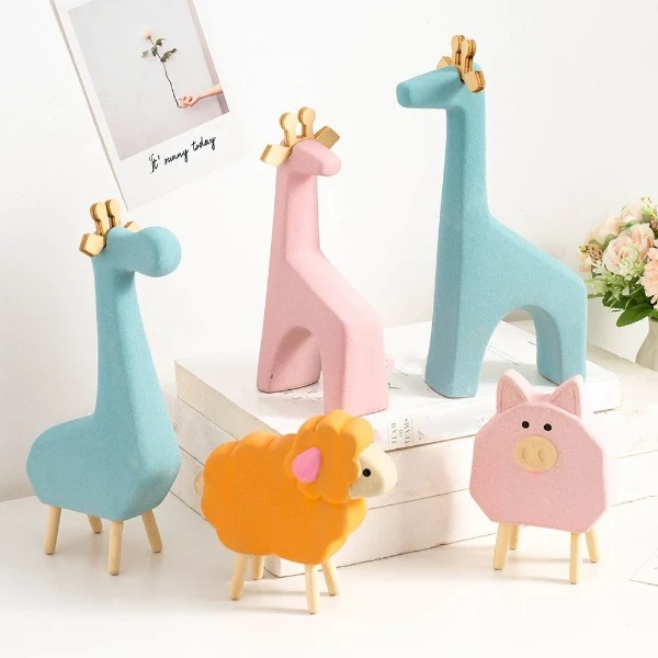 Stylish Cute Resin Animal Figurine Minimalist