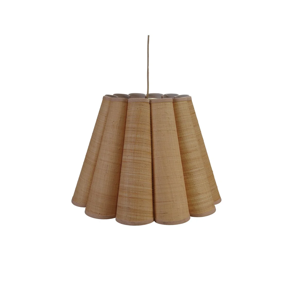 Effective Raffia Scalloped Pendant Lamp with Linen Trim Enhanced