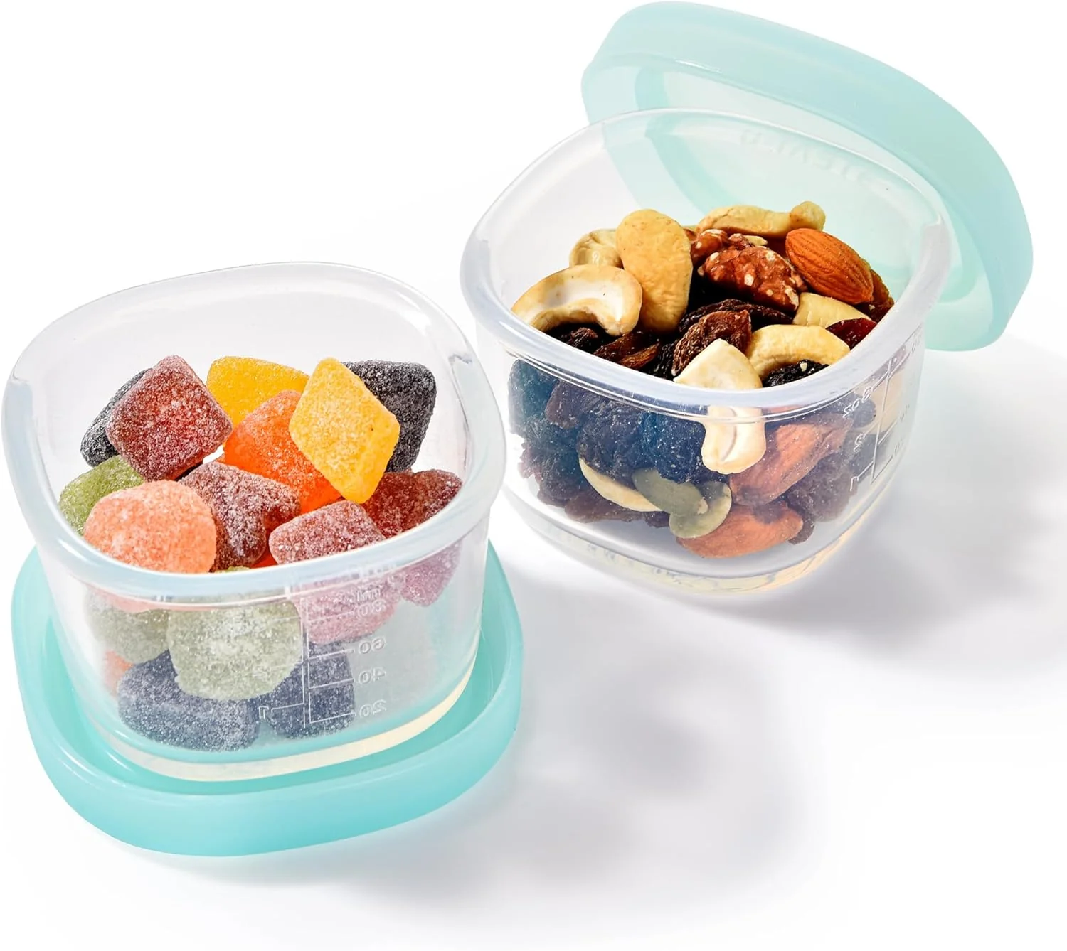 Smart U-Taste Silicone Container with Lids Small Mini Food Storage 3oz 2 Long-Lasting