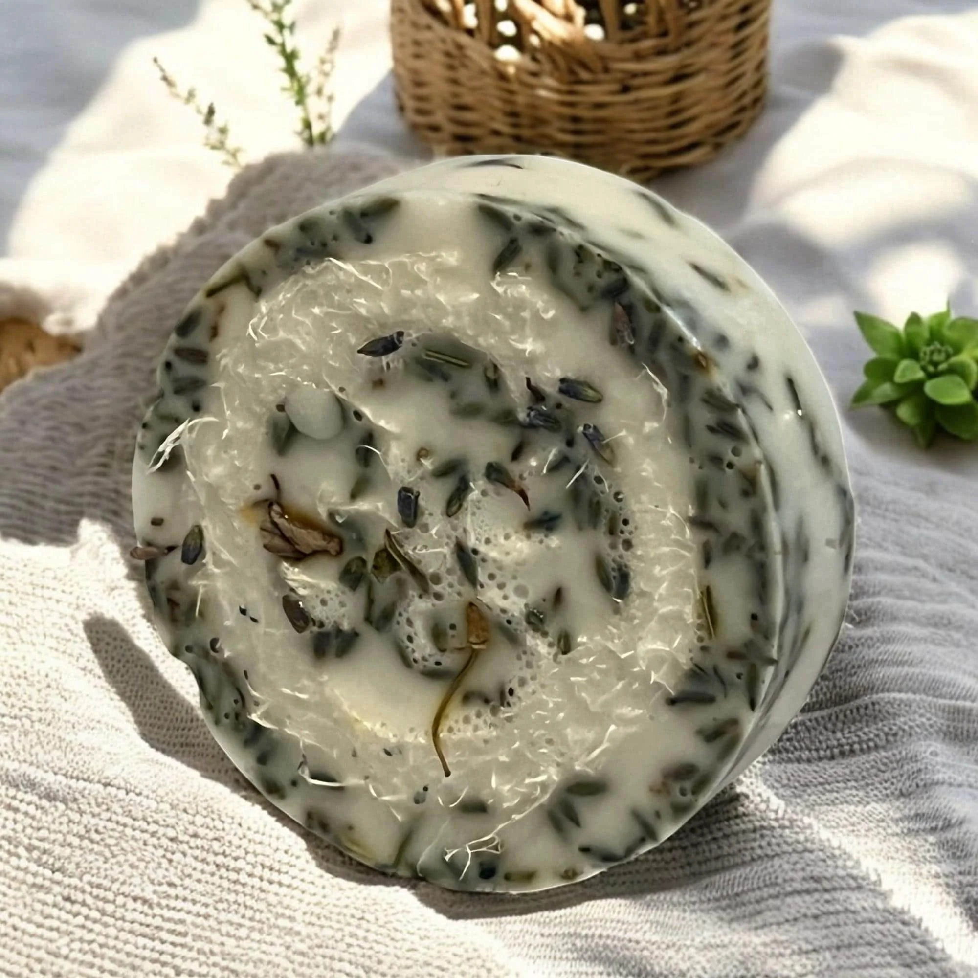 User-Friendly Lavender Goat Milk Loofah Soap Calming Herbal Exfoliation Original Design