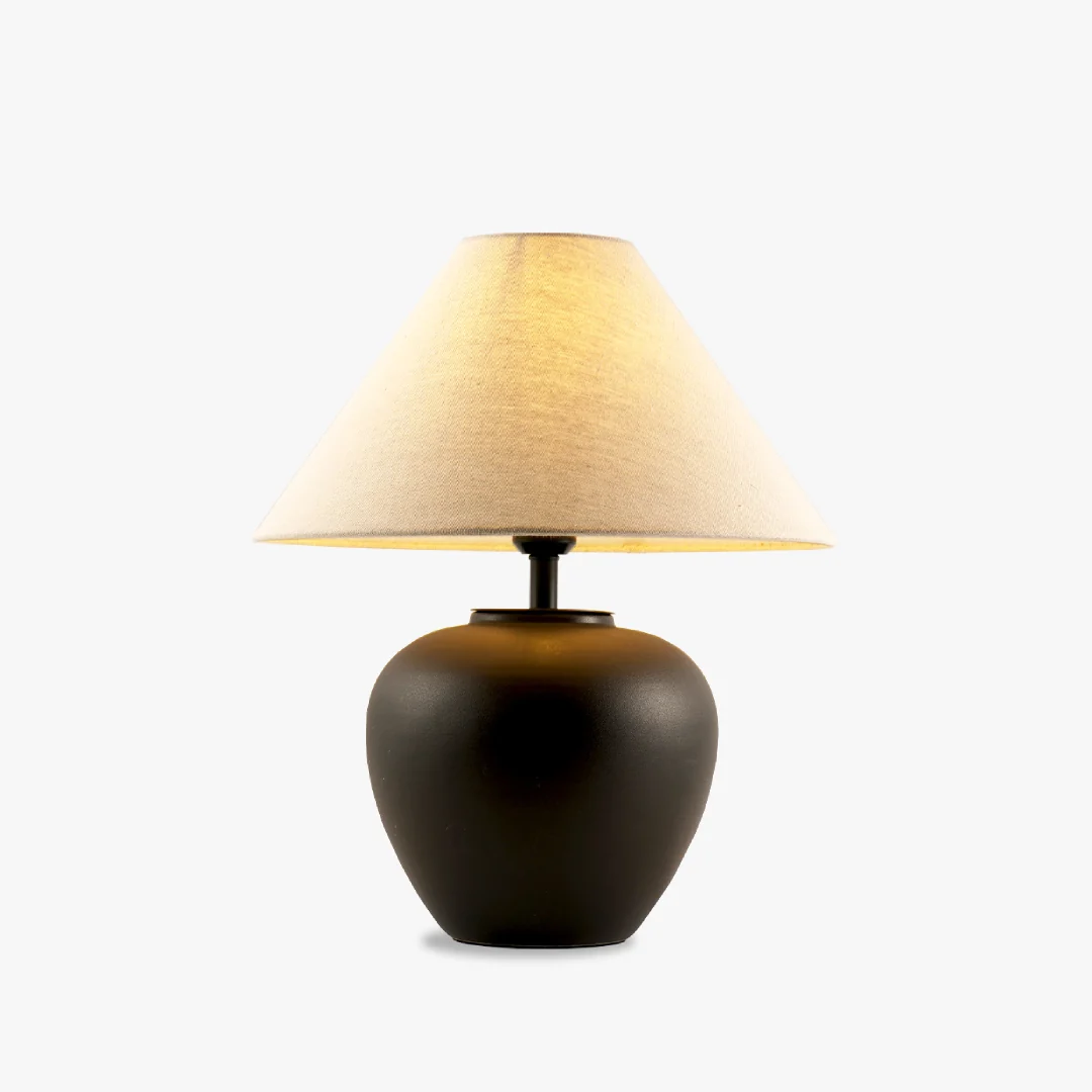 Classic Fabric Black Ceramic Table Lamp Luxury