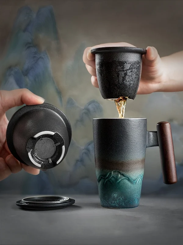 High-End Ceramic Landscape Coffee and Tea Mug Environmentally Friendly