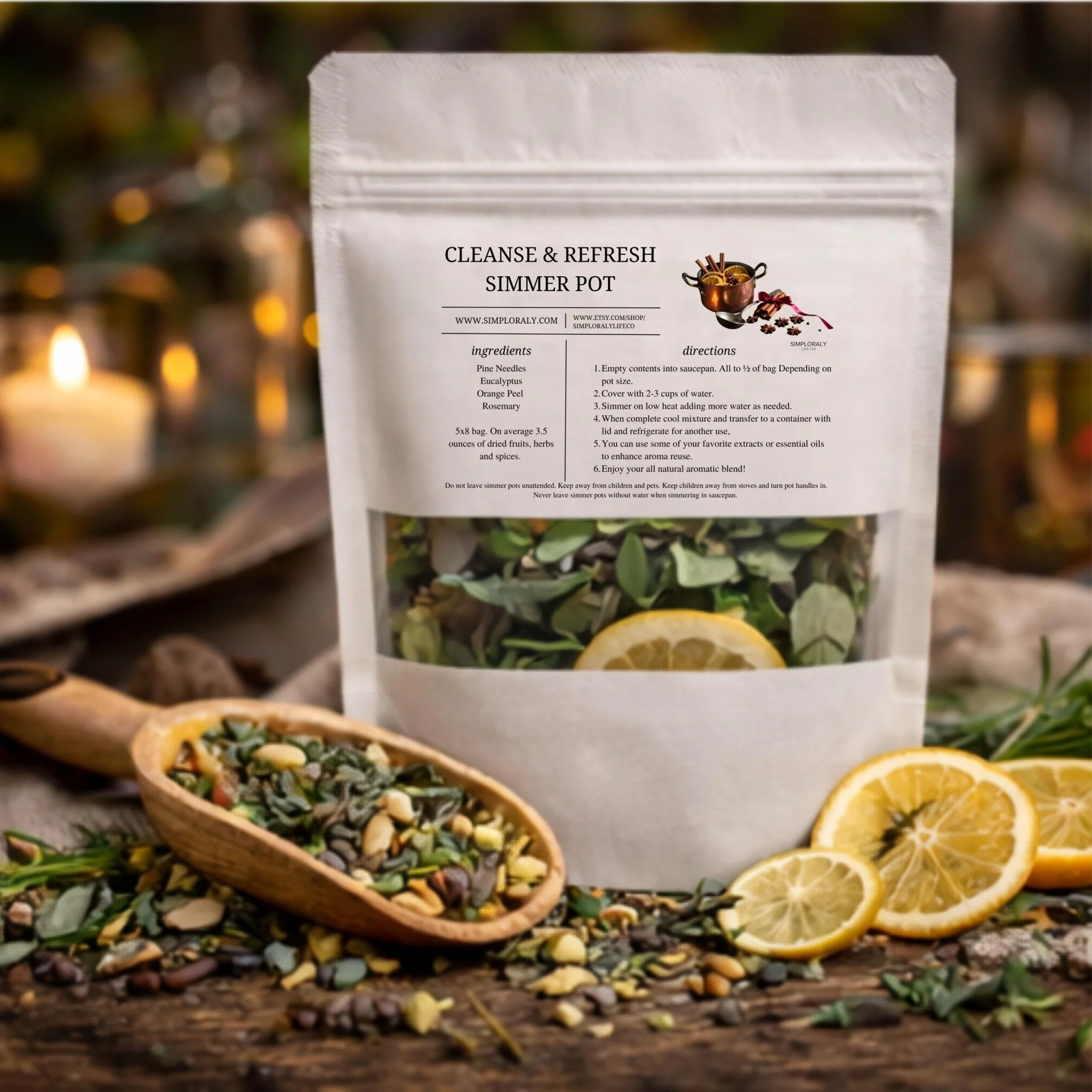 Breathable Cleanse Refresh Simmer Pot Blend Energy Clearing Aromatherapy Herbal Stove Simmer Minimalist