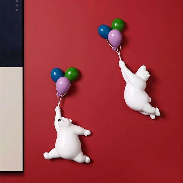 Unique Flying Balloon Bear Figurines High-End