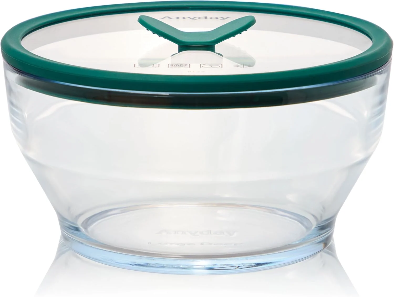 Unique Anyday 8-Cup Glass Food Storage with Glass Lid Round Deep Dish Plastic- Meal Prep Microwave Cookware Effective