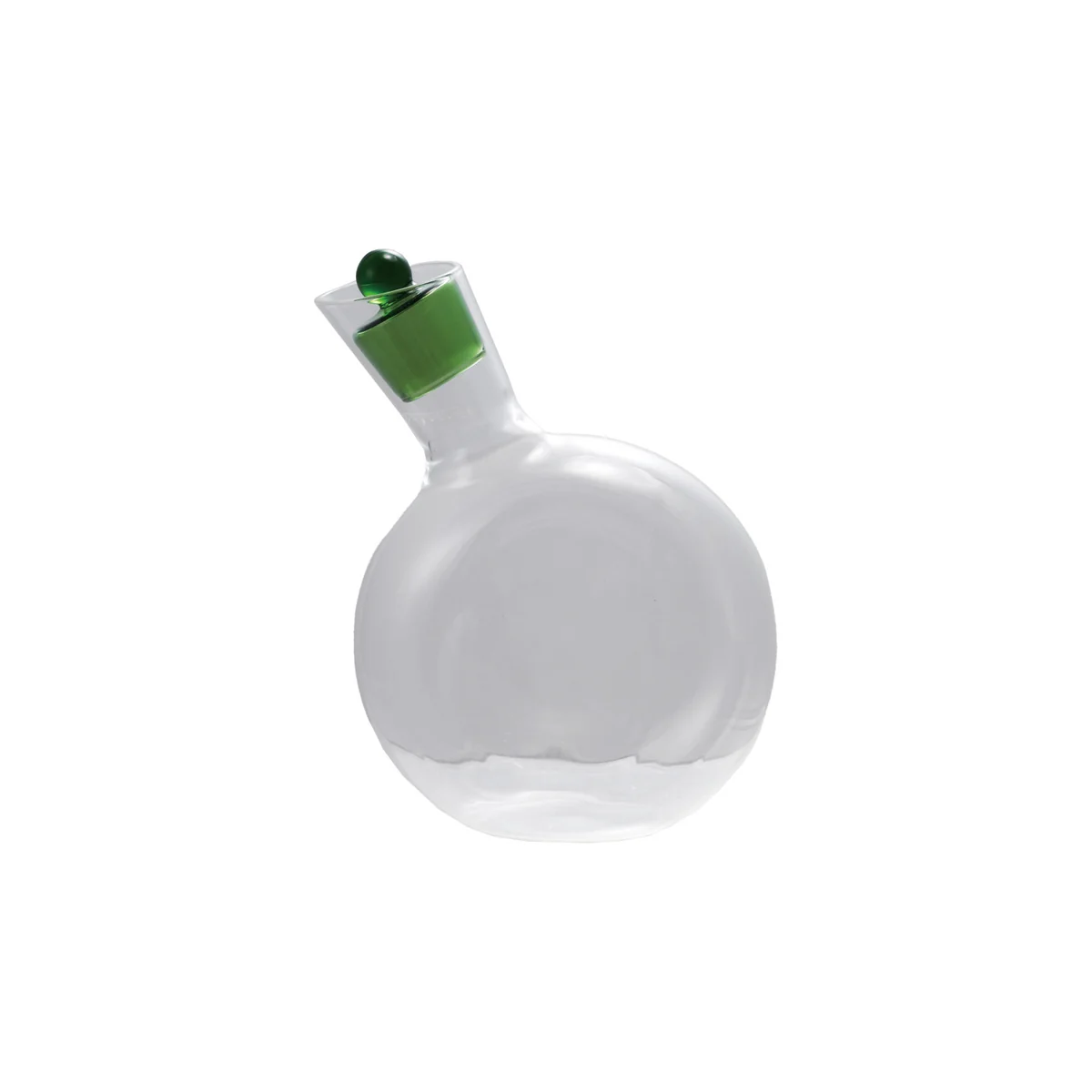Safe 20-ounce Glass Cruet with Green Stopper Excellent