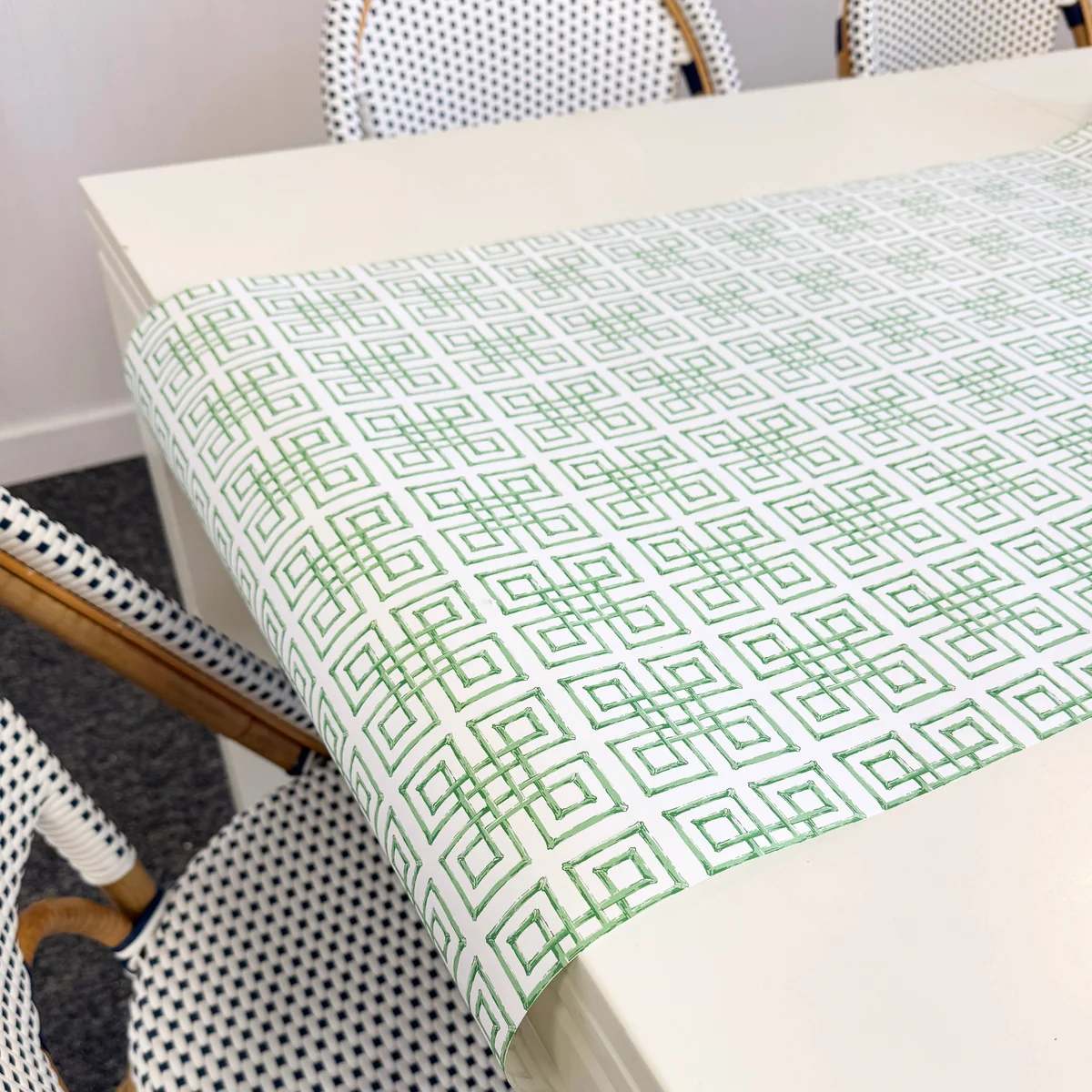 Clean Paper Table Runner Green Bamboo Fret Stylish