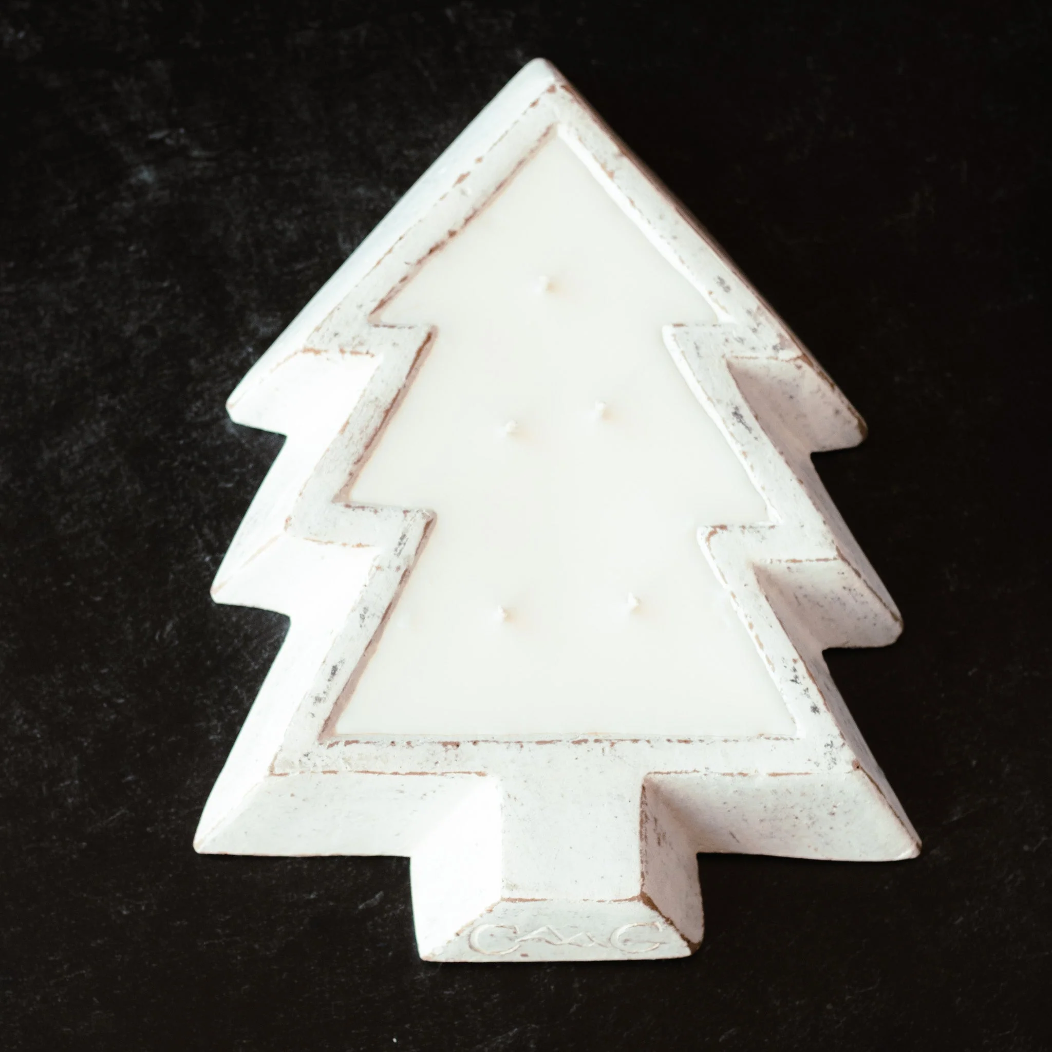 Advanced White Pottery Tree Bowl Candle - Cozy Flannel Modern