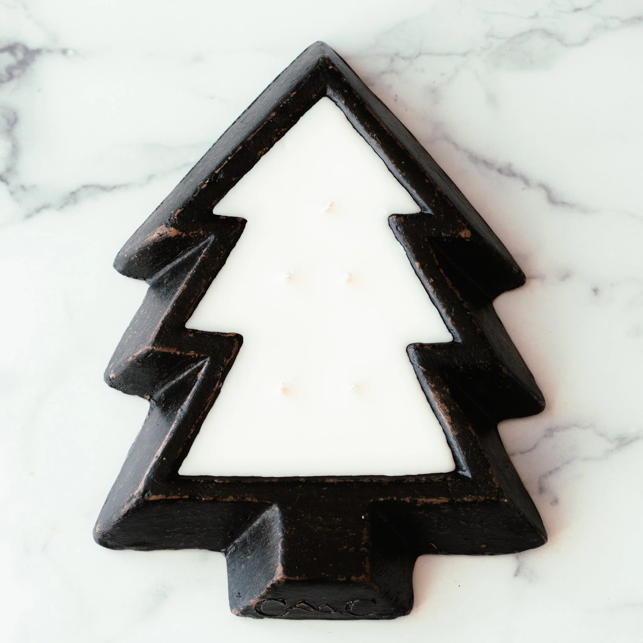 Elegant Black Pottery Tree Bowl Candle - Cozy Flannel High-Grade