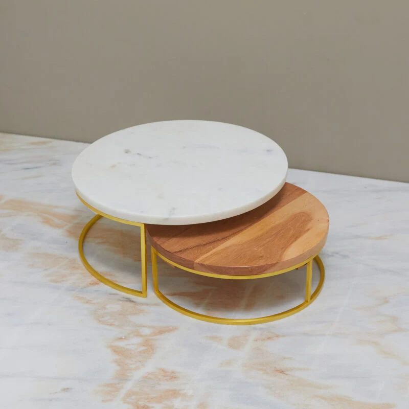Genuine Garnet Raised Platters - Nested Set of 2 Exclusive