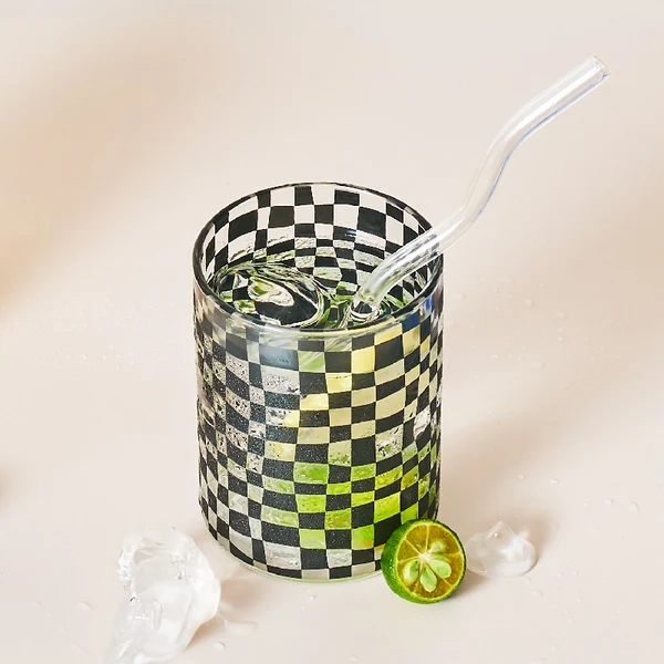 Innovative Retro Checkerboard Glass Cup Consistent