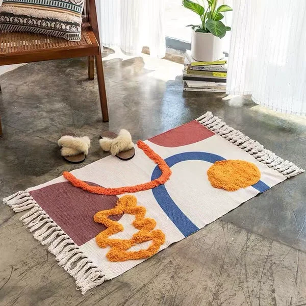 Enhanced Nordic Geomertric Rug Environmentally Friendly