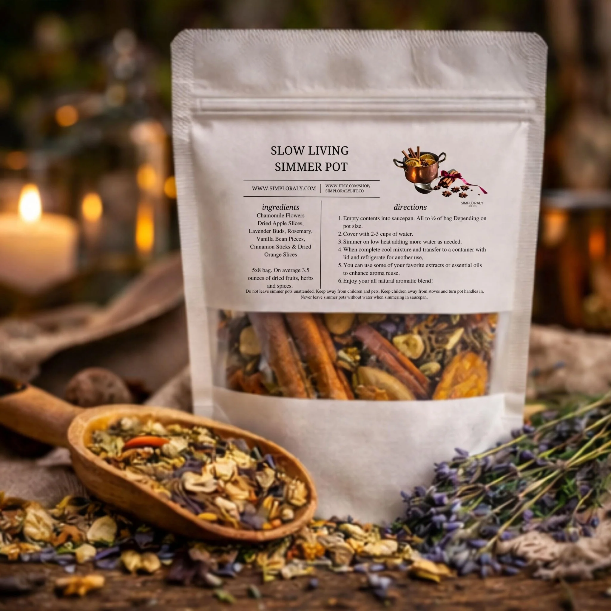 Prestigious Slow Living Aromatherapy Simmer Pot Mix Botanical Stovetop Potpourri Blend Artisan