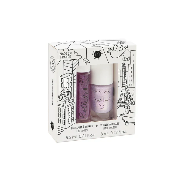 Breathable Nailmatic Kids Lovely City - Rollette Nail Polish Duo Pure