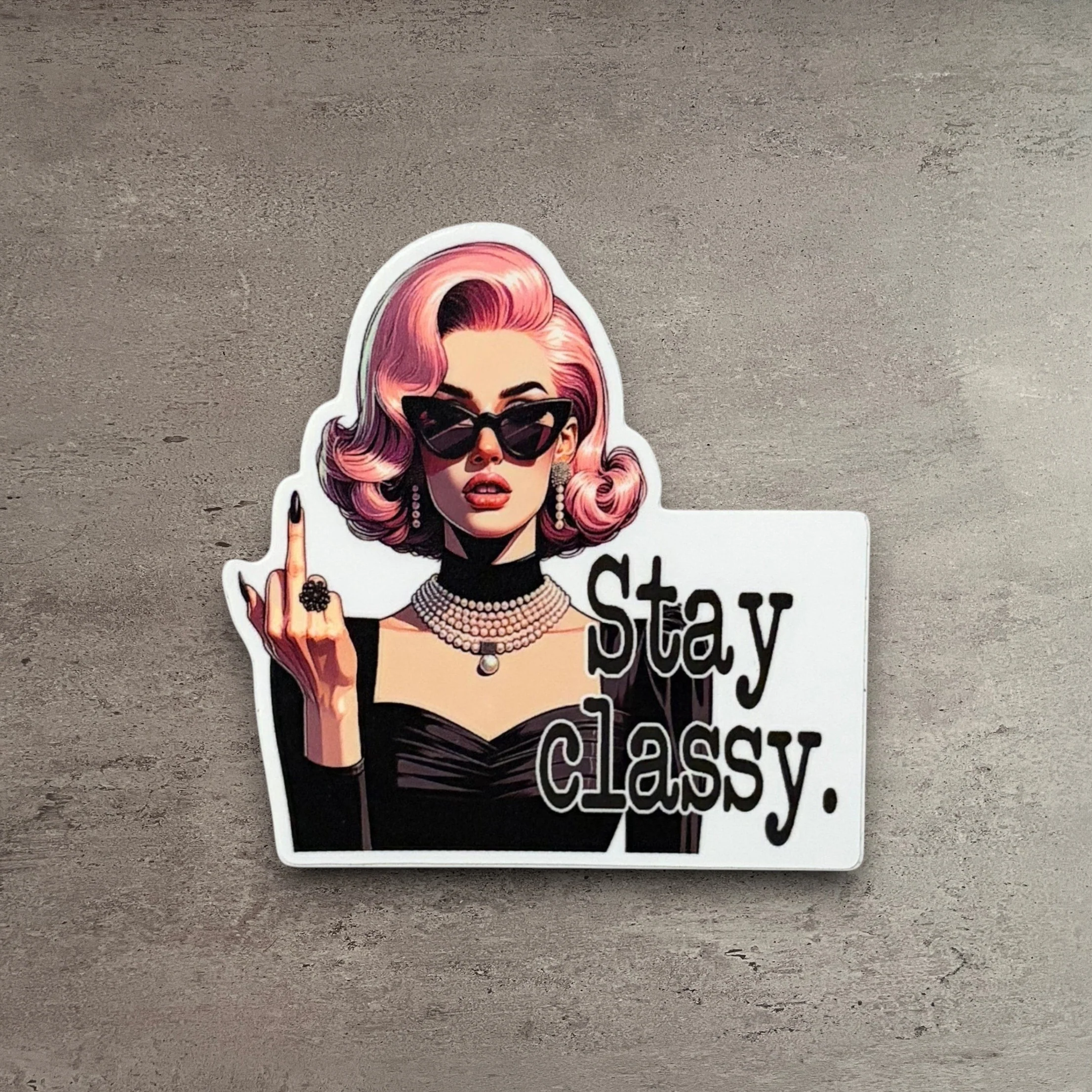 Environmentally Friendly Stay Classy Retro Vinyl Sticker World-Class