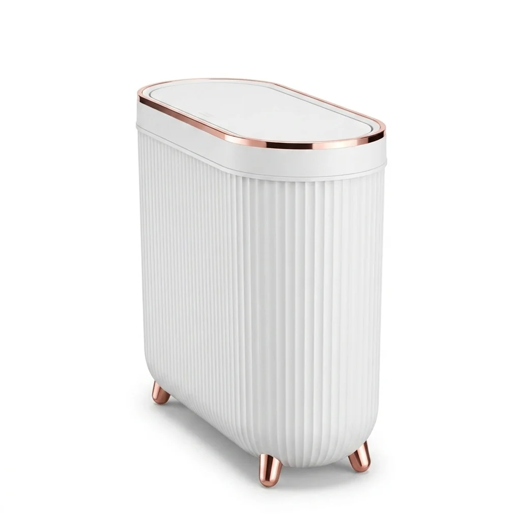 Authentic 12 L Press-Top Bathroom Bin Waterproof Traps Odours Smooth