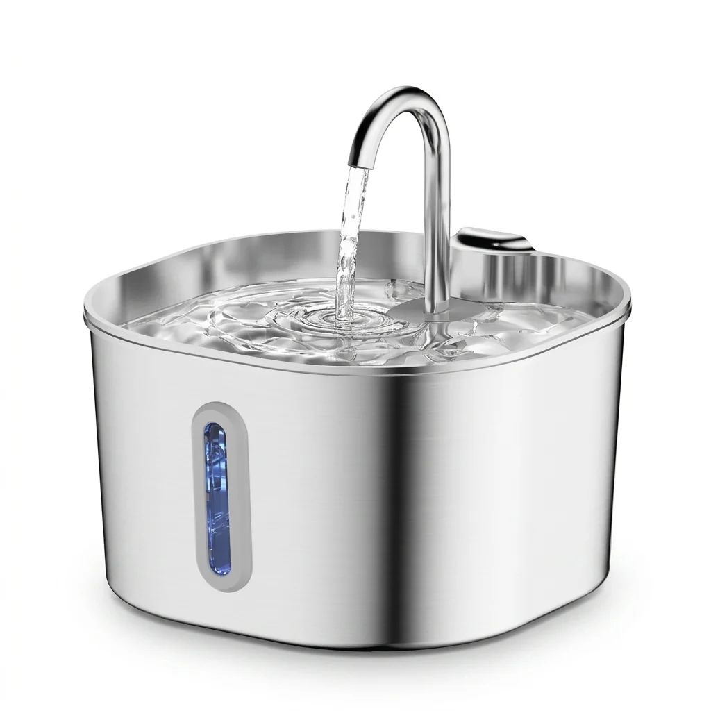 Green Automatic Pet Water Fountain 2.2 L Filtered Quiet Powerful
