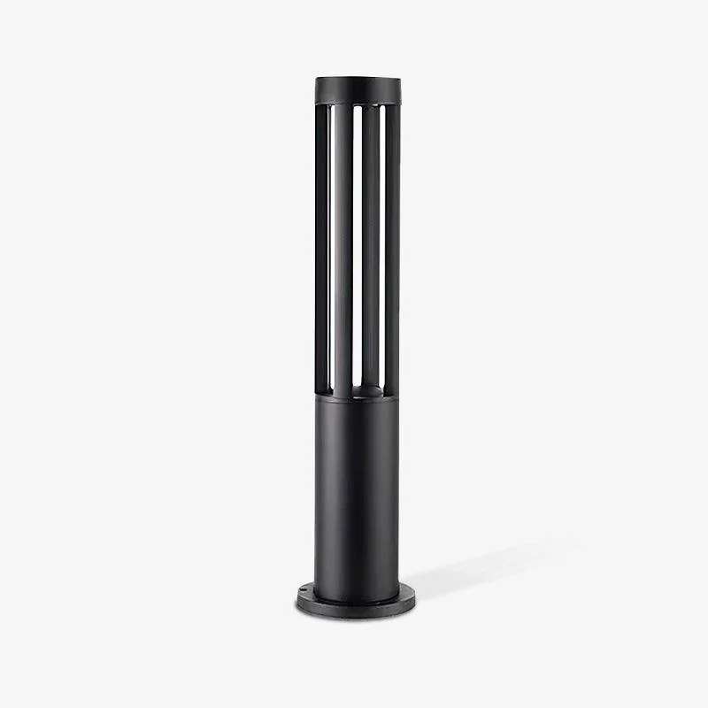 Carefully Designed Black Cylindrical Garden Outdoor Light with Solar Panel Original Design